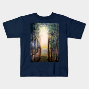 Landscape sunrise in forest Kids T-Shirt